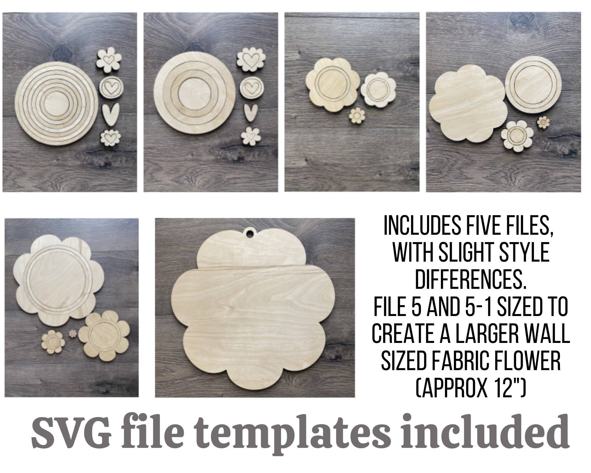 Instant digital download - SVG file templates (five files) for fabric…