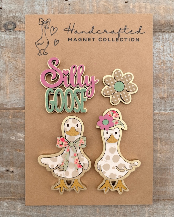 Instant digital download - Goose themed magnets laser svg file, laser ready file, Glowforge svg file, laser cut file, laser svg file