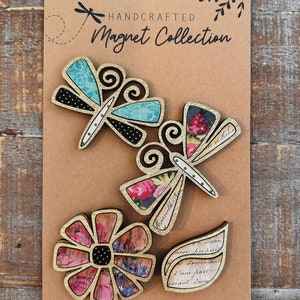 Instant digital download - Cute Dragonfly Magnet Collection SVG file, laser ready file, Glowforge, laser svg, magnet set, dragonflies