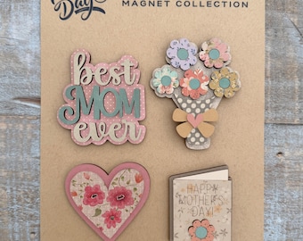Instant digital download - Mother's Day themed magnets laser svg file, laser ready file, Glowforge svg file, laser cut file, laser svg file