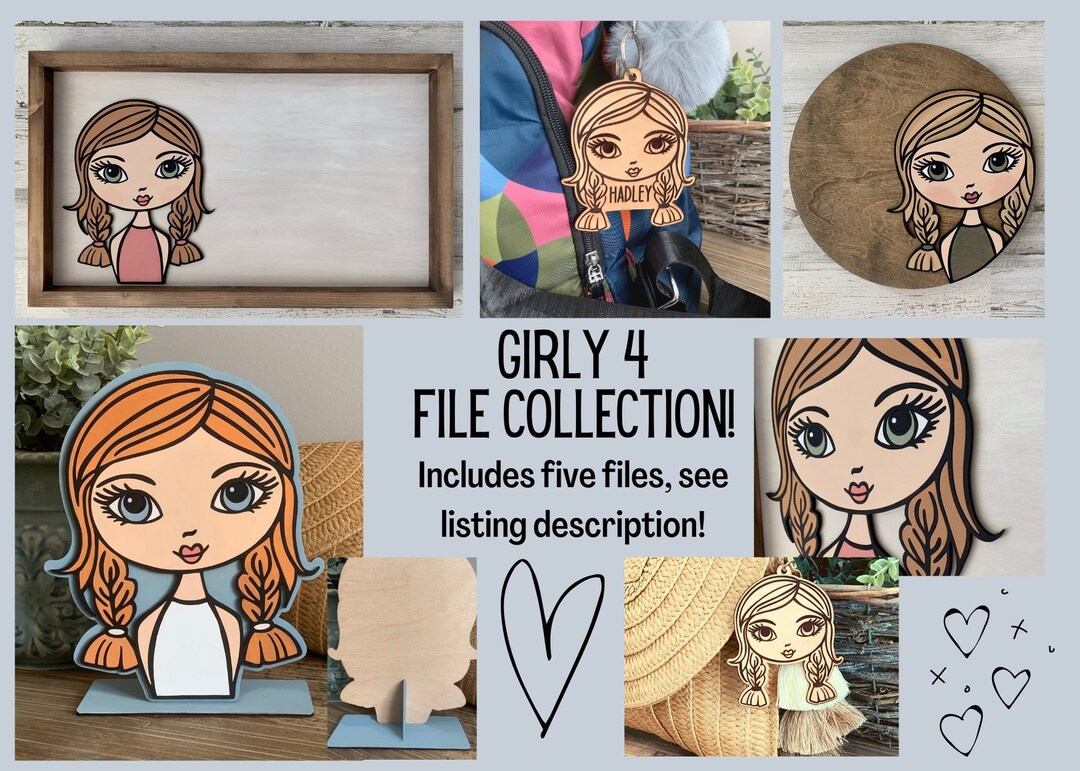 Instant Digital Download Laser Ready Girl Svg File Collection Five File