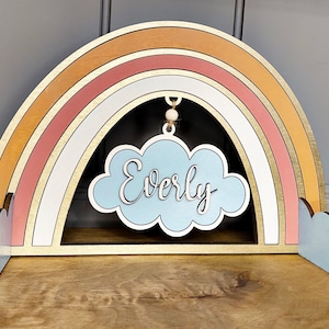 Téléchargement numérique instantané - signe arc-en-ciel, fichier SVG signe bébé arc-en-ciel - parfait pour Glowforge, découpeurs laser