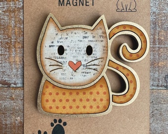 Instant digitale download: kat magneet en sleutelhanger svg-bestand, laserklaar bestand, Glowforge-bestand, Glowforge, Glowforge Aura, laser svg
