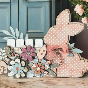 Téléchargement numérique instantané - fichier svg laser Bunny Shelf Sitter, fichier Glowforge, fichier laser, fichier de Pâques Glowforge, fichier svg laser, décoration de Pâques