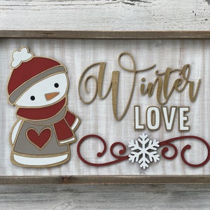 Sofortiger digitaler Download - Laser bereit Holiday Love Schneemann svg-Datei, Glowforge oder Laser svg-Datei, Zeichengrafik und Wording Laser-Datei