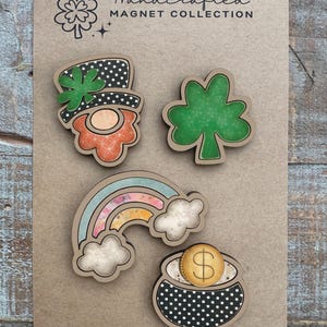 Instant digital download - St.Patrick&#39;s Day Magnet Collection svg file, Glowforge file, laser cut file, Glowforge Aura, laser svg file