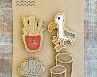 Instant digital download - Seagull, beach town themed magnet collection SVG file, laser ready file, Glowforge, laser svg, laser file