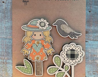 Sofortiger digitaler Download- Niedliche Vogelscheuche Magnet Sammlung SVG-Datei, Laser bereit Datei, Glowforge, Laser svg,Magnet Set, Laser svg