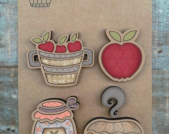 Download digitale istantaneo - File SVG della collezione di magneti a tema Apple, file pronto per il laser, Glowforge, svg laser, set di magneti, file svg laser