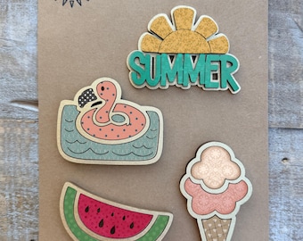 Instant digital download - Summer themed magnets laser svg file, laser ready file, Glowforge svg file, laser cut file, laser svg file
