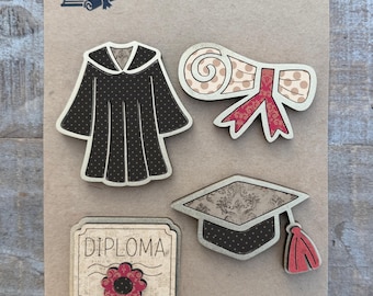 Instant digital download - Graduation themed magnets laser svg file, laser ready file, Glowforge svg file, laser cut file, laser svg file