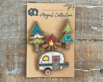 Instant digital download - Camping/camper Magnet Collection SVG file, laser ready file, Glowforge, laser svg, magnet set, camper svg