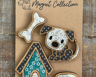 Instant digital download - Puppy/Dog Magnet Collection SVG file, laser ready file, Glowforge, laser svg, magnet set, dog magnets, dog svg