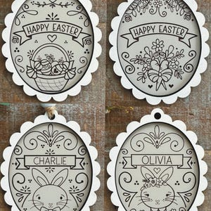Instant Digital Download- Easter tag bundle,Laser svg files,Glowforge svg files,Laser engrave files, Easter basket tag laser files,Glowforge