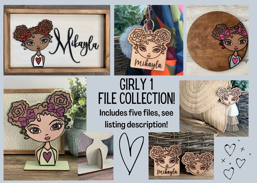 Instant Digital Download Laser Ready Girl Svg File Collection Five File