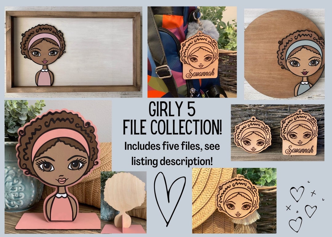 Instant Digital Download Laser Ready Girl Svg File Collection Five File
