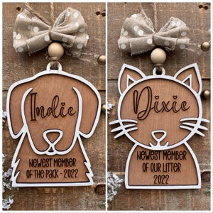 Descarga digital instantánea: archivos listos para láser para adornos de perros y gatos, adornos para mascotas, perfectos para Glowforge, láseres, archivos para cortar y grabar o marcar