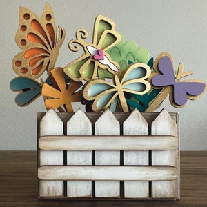 Instant digital download - Create a scene magnet or shelf sitter butterfly dragonfly collection, laser ready file, Glowforge svg, laser svg