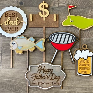 Instant digital download - Father's Day Gift Tag SVG Collection - Seven Cut and Engrave files for Glowforge and laser cutters