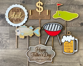 Instant digital download - Father's Day Gift Tag SVG Collection - Seven Cut and Engrave files for Glowforge and laser cutters
