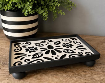 Instant digital download- Layered floral tray laser cut svg file, Glowforge svg file, laser svg file, folk art floral tray, 1/8" material