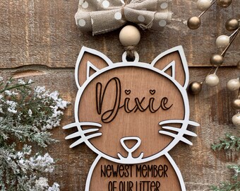 Instant digital download- cat ornament laser ready file, pet ornament, perfect for Glowforge, lasers, cut and engrave or score, laser file