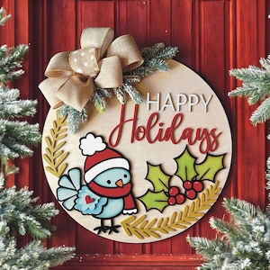 Instant digital download-Cute holiday svg file, holiday sign, door hanger svg file, laser cut svg file, Glowforge laser, laser ready file