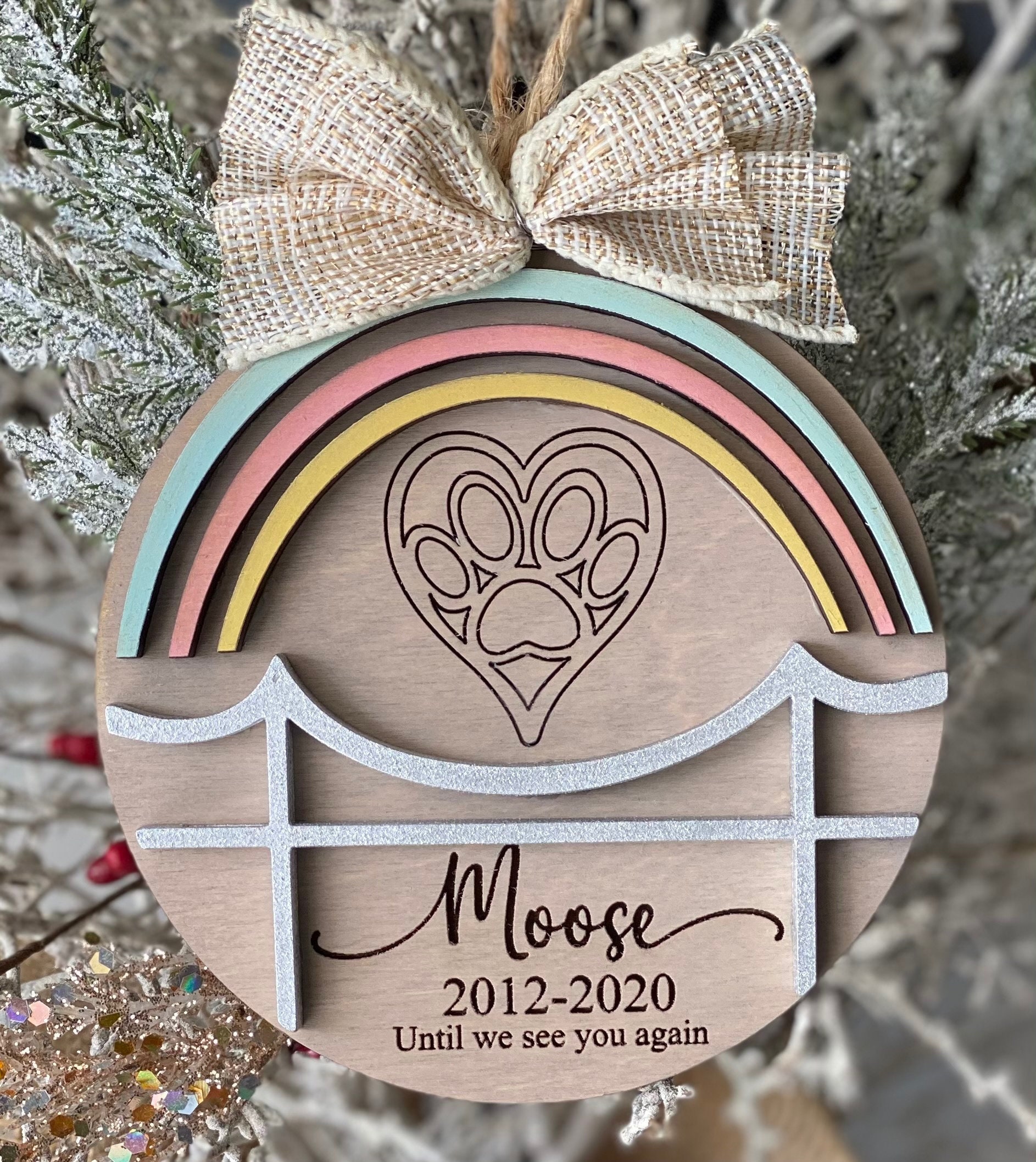 Instant digital download - Pet memorial ornament rainbow bridge svg f…
