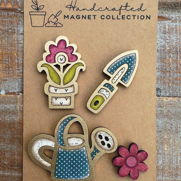 Instant digital download - Garden themed magnet collection svg file, laser ready file, Glowforge, laser svg, laser file, Glowforge Aura svg