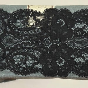 Pizzo francese vintage – Dentelle de Calais – Banda Nero floreale – 100% nylon – 30 metri – Made in France – Per cucito e sartoria