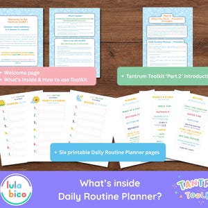 Daily Routine Printable Planner for Kids: Visual Schedule for Toddlers & School-Age Children