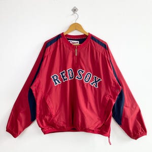 Vintage Boston Red Sox Pullover Windbreaker - MLB - Patch Logo - Red Color - Men’s M