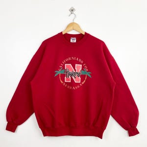 Nebraska Cornhuskers Crewneck Sweatshirt - Arch & Logo Game Day Pullover, Red, XX-Large - View #11
