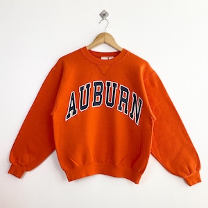 Sudadera de cuello redondo con el logo estampado de los Tigers de la Universidad de Auburn de la NCAA de los años 90, color naranja, para hombre, talla S