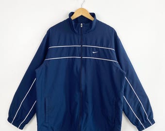 Vintage Nike Windbreaker - Embroidery Logo - Blue Color - Men’s L