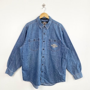 トップス 90s POLO COUNTRY denim shirt S vintage Vintage 90s Polo Country Ralph Lauren Denim Shirt - Blue Color