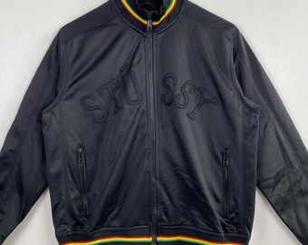 Stussy トラックジャケット ブラック ヴィンテージ Stussy トラックジャケット - Stussy Gear - パッチロゴ