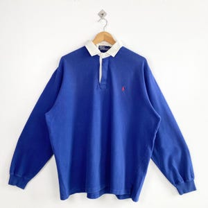 Vintage 90s Polo Ralph Lauren Rugby Shirt - Embroidery Logo - Red