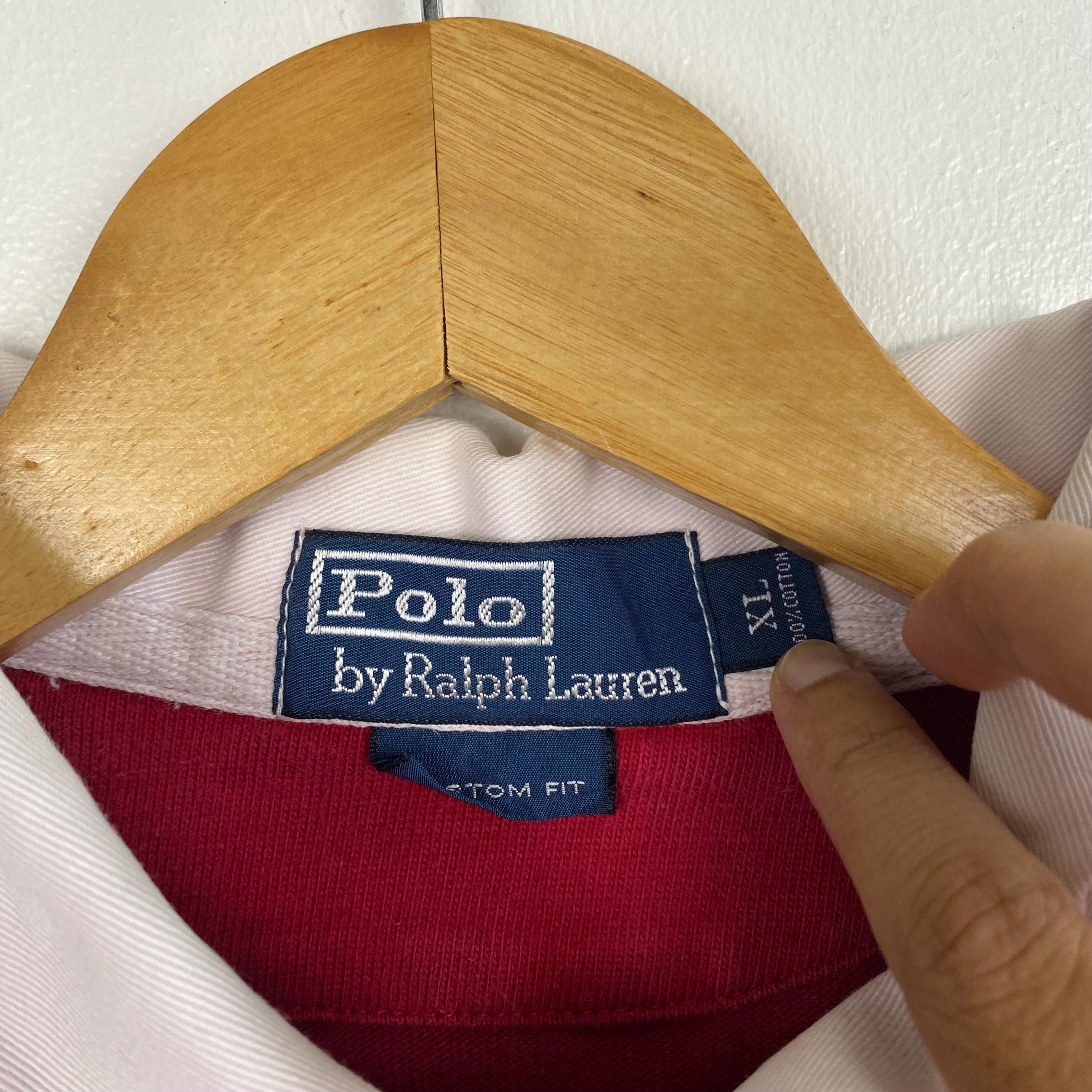 Vintage 90s Polo Ralph Lauren Rugby Shirt - Embroidery Logo - Red