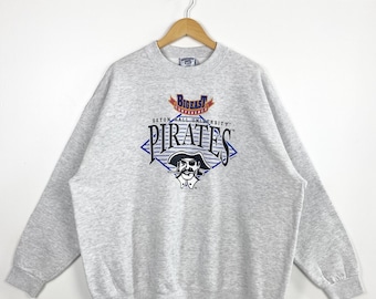 90s MLB Pittsburgh 'pirates' Crewneck Sweatshirt Print Logo Grey