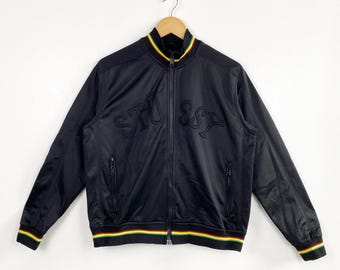 Vintage Stussy Track Jacket - Stussy Gear - Patch Logo - Black