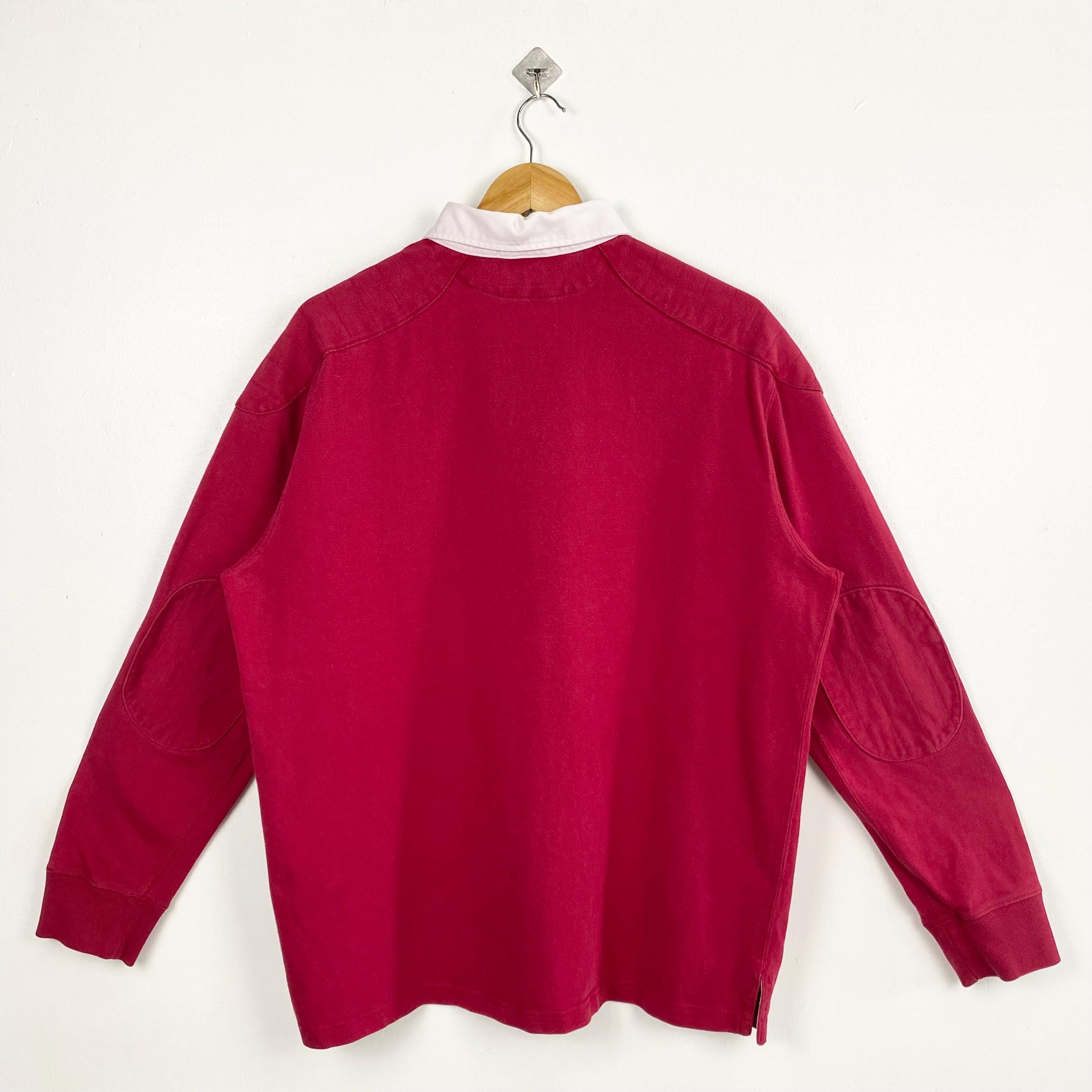 Vintage 90s Polo Ralph Lauren Rugby Shirt - Embroidery Logo - Red