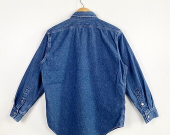 Vintage 90s Polo Country Ralph Lauren Denim Shirt - Blue Color