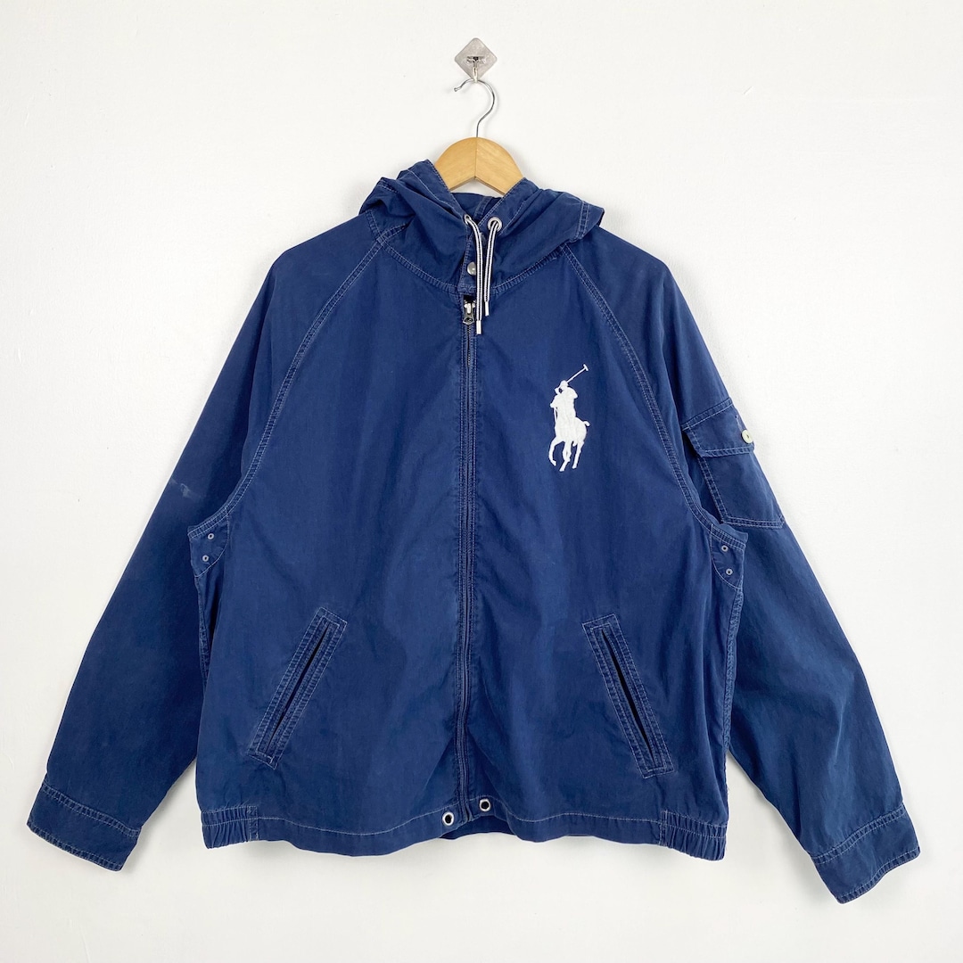 Vintage 90s Polo Ralph Lauren Jacket - Embroidery Logo - Blue