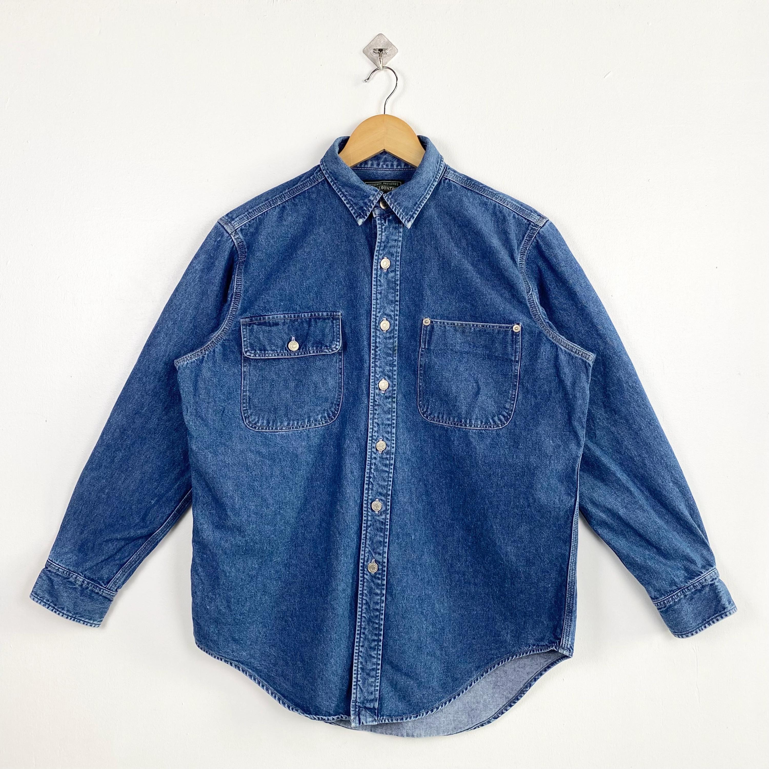 90s Polo Ralph Lauren denim shirts シャツ 1990s vintage RALPH LAUREN denim shirt S blue jean BLAIRE long