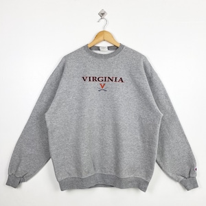 Vintage NCAA University of Virginia ‘Cavaliers’ Crewneck Sweatshirt Print Logo Grey Color Men’s XL