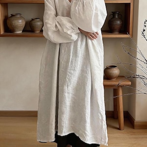 Abito oversize a maniche lunghe con scollo a V e taglie forti T03