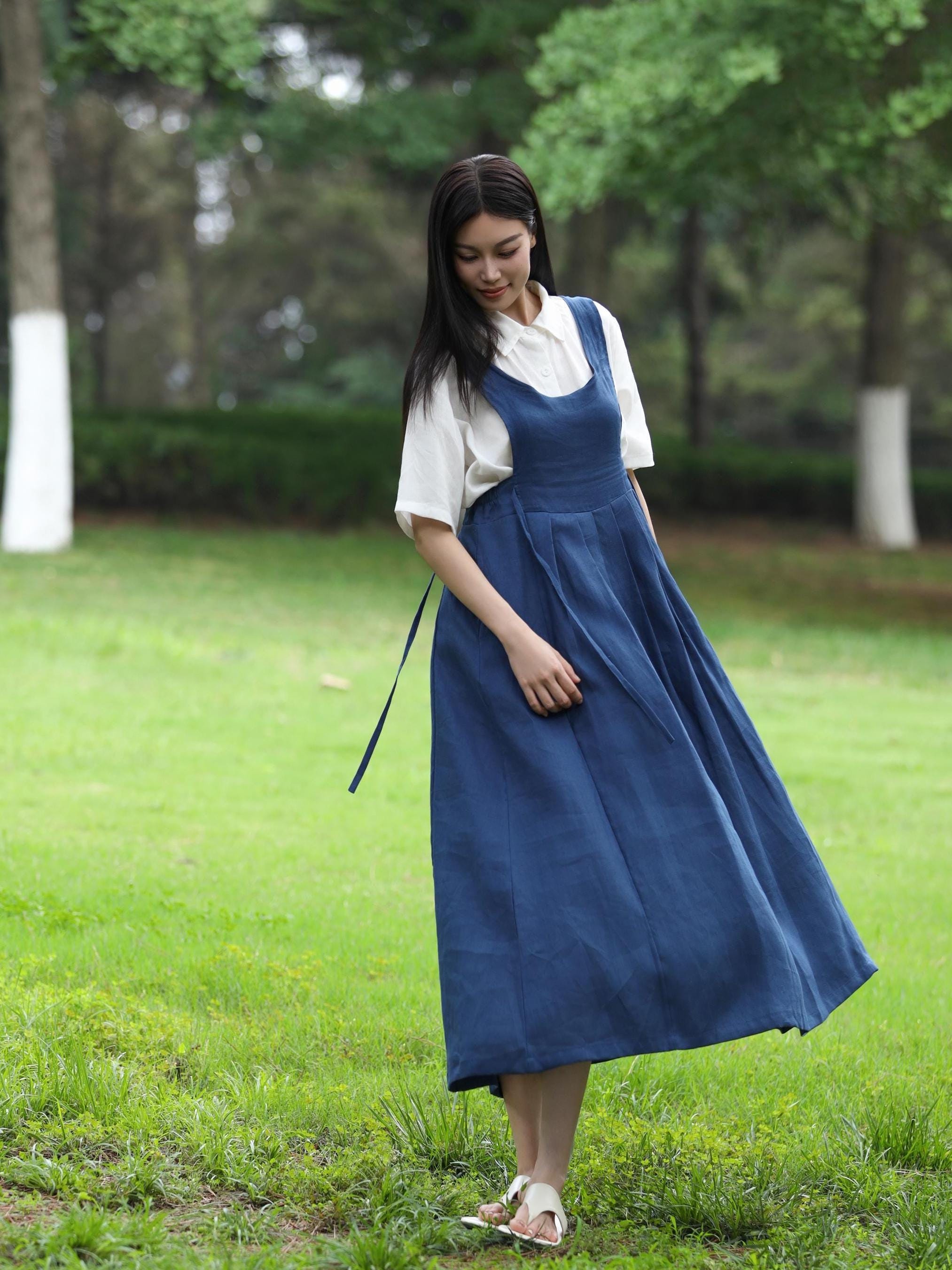 princess polly baby blue dress Charlotte Black Dress, Vintage Inspired, Pinafore Dress, Cotton, Retro Dress  1950s Dress, Long Button-down Dress, Plus Size main image 0