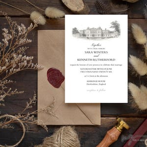 Old Money Wedding Invitation Suite | Editable Invite & Details Card | Classic Elegant Template
