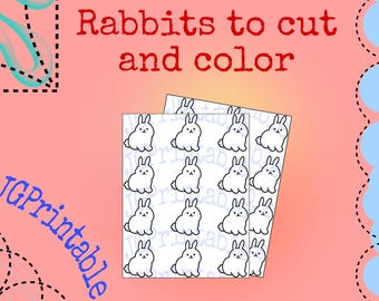 Printable Bunny Template - PDF - Paper - Educational Activity - School - Kids - Crafts - Print, Color, Cut and Paste